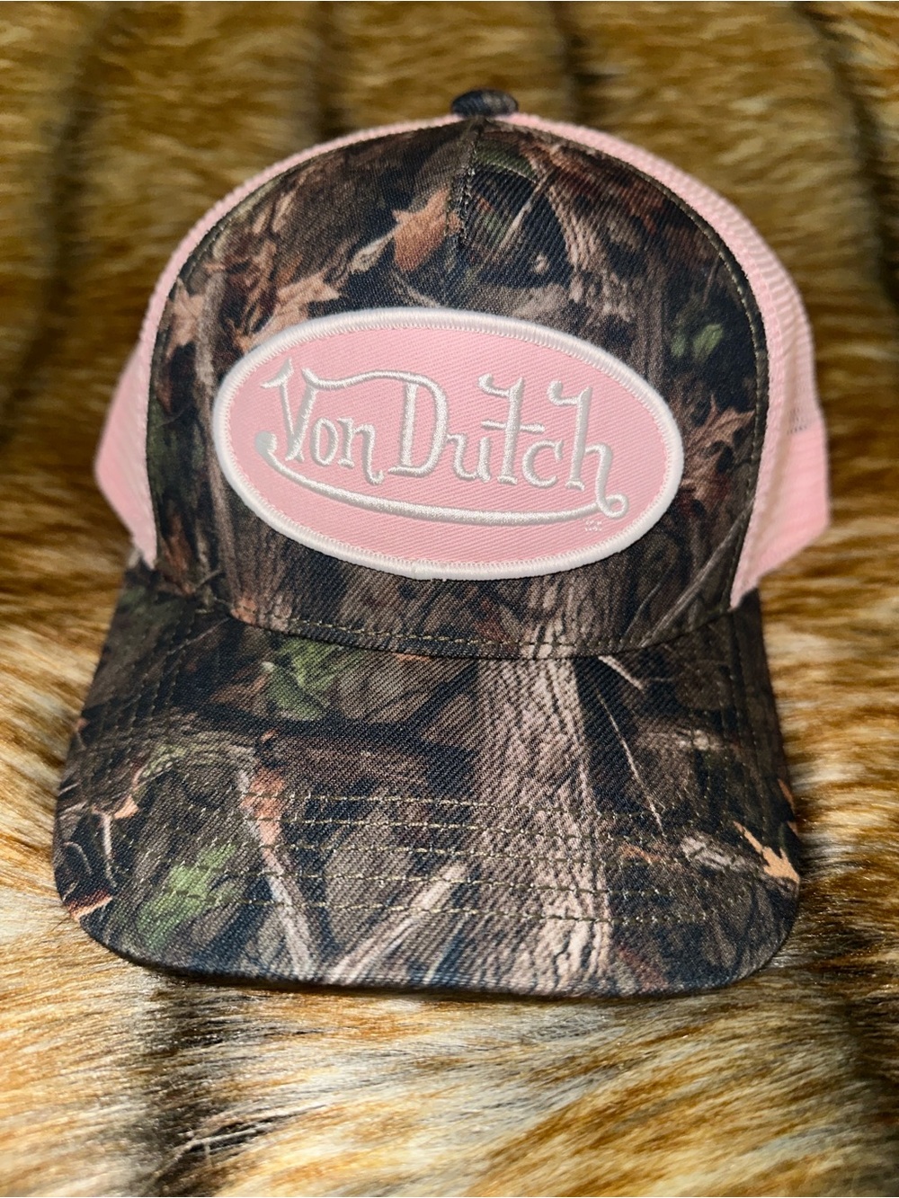 VonDutch pink camo trucker hat